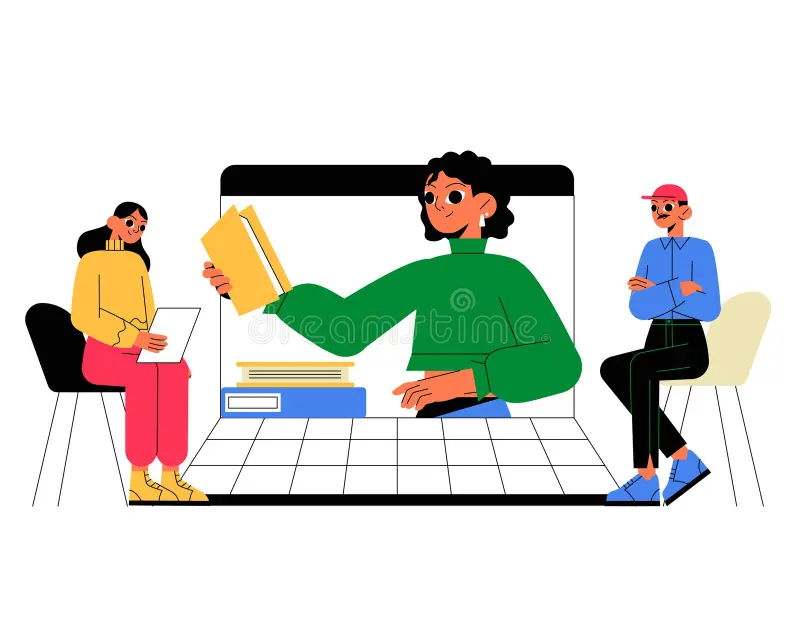 female-tutor-presenting-books-resources-to-male-female-student-virtual-classroom-setting-symbolizing-e-learning-350879191 female-tutor-presenting-books-resources-to-male-female-student-virtual-classroom-setting-symbolizing-e-learning-350879191